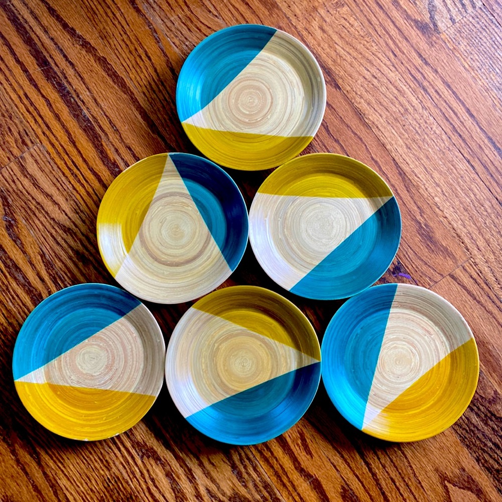 Bamboo small plate set of 6
